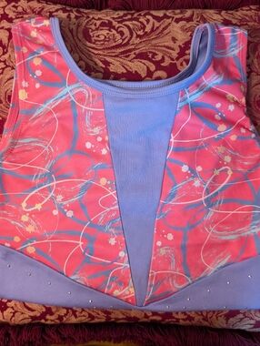 Cat & Jack Pink & Lavender Abstract Leotard Size Large 10-12 EUC